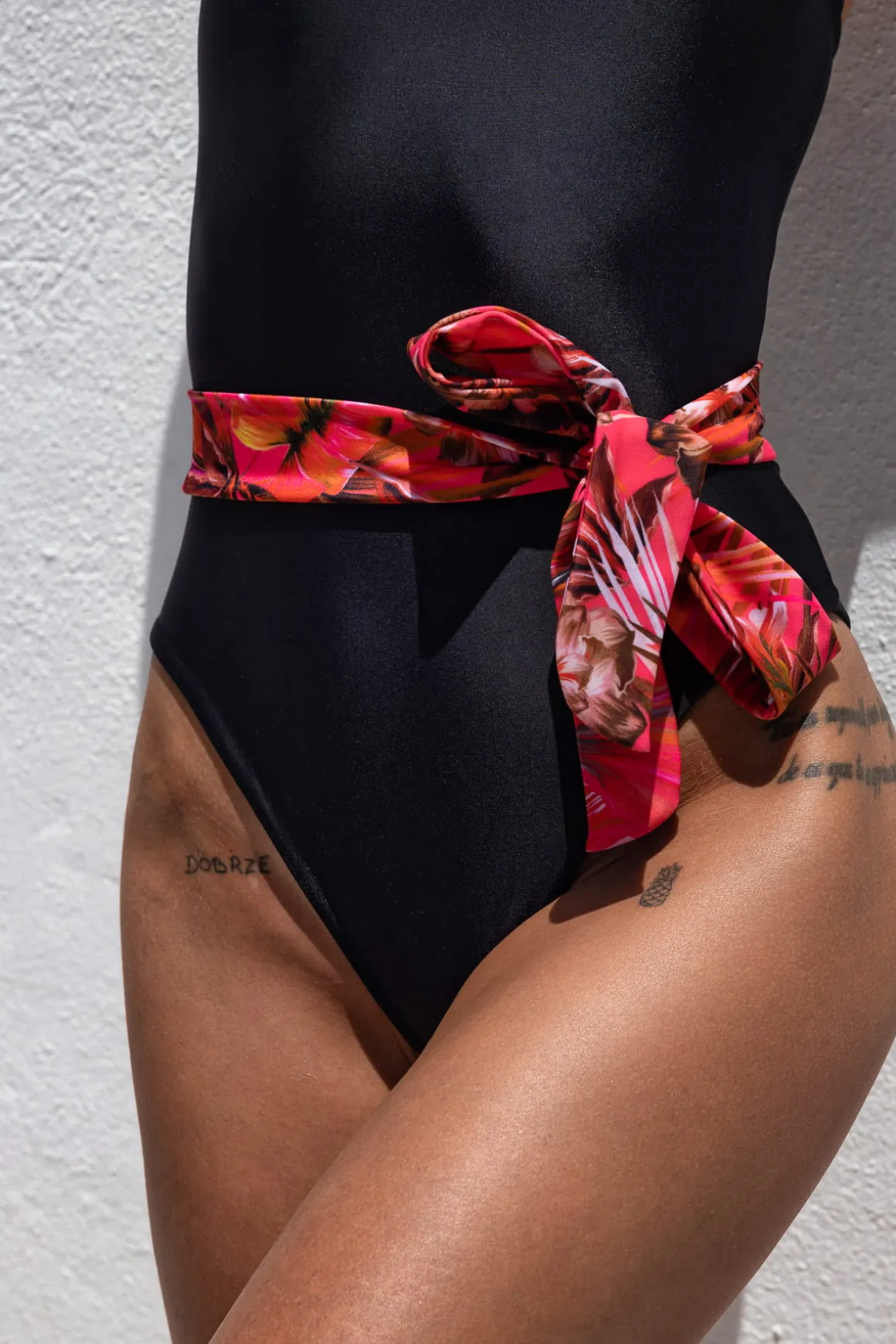Dodatkowy pasek bikini tie do personalizacji print flora