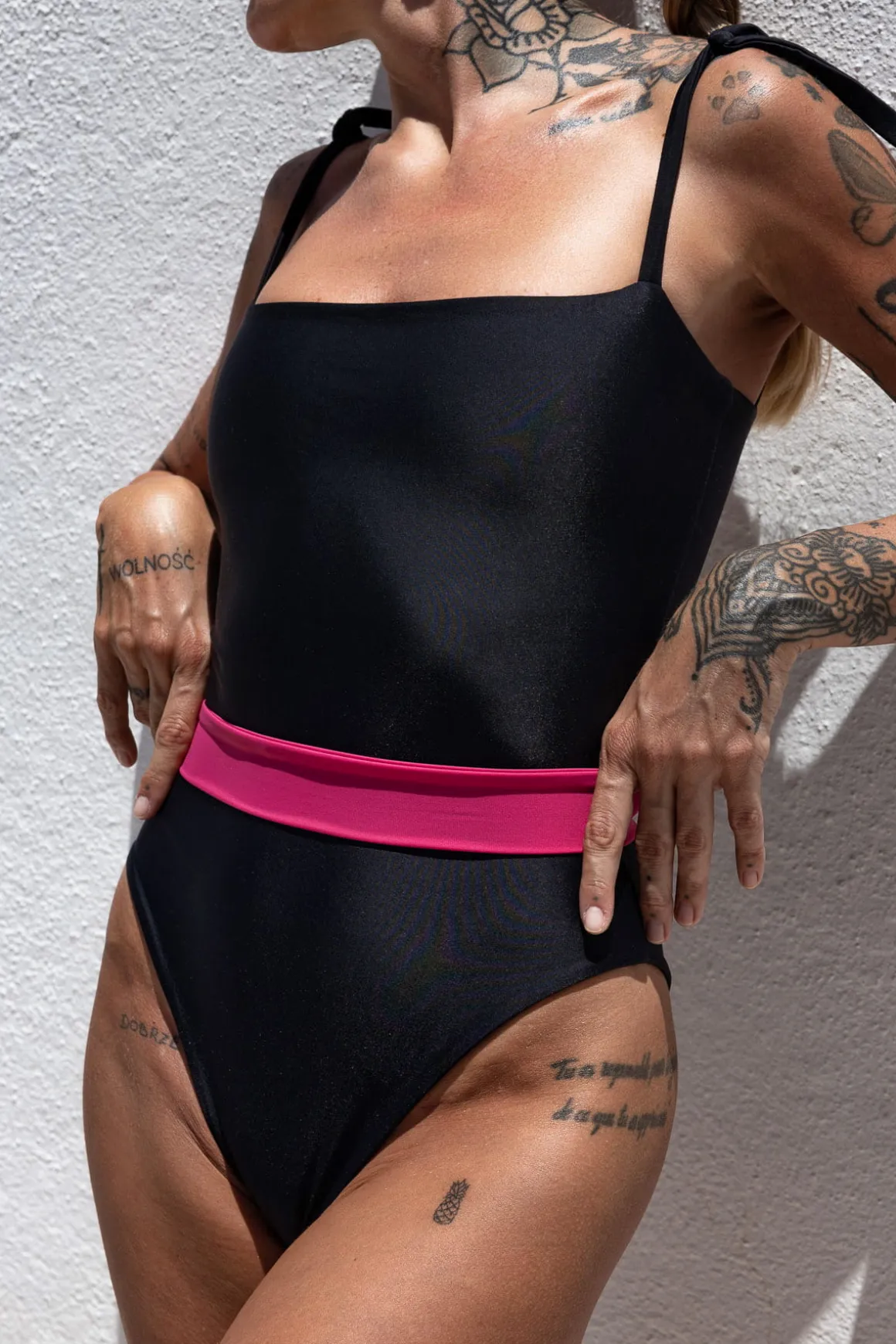 Dodatkowy pasek bikini tie do personalizacji różowy rosa