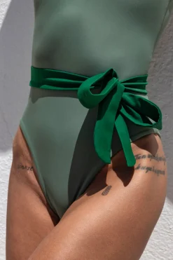 Dodatkowy pasek bikini tie do personalizacji zielony jungle