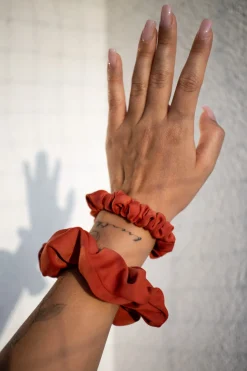 Gumka do włosów mini scrunchie terracotta