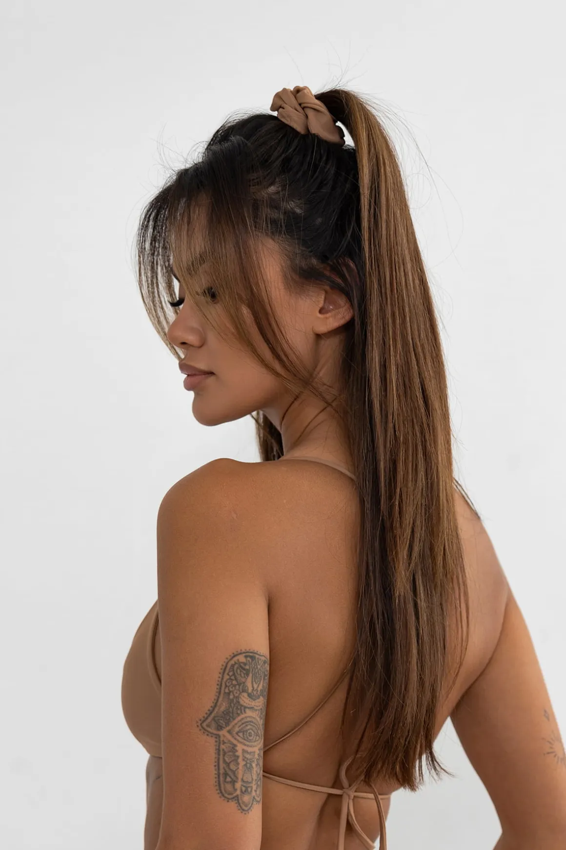 Gumka do włosów scrunchie cielisty nude