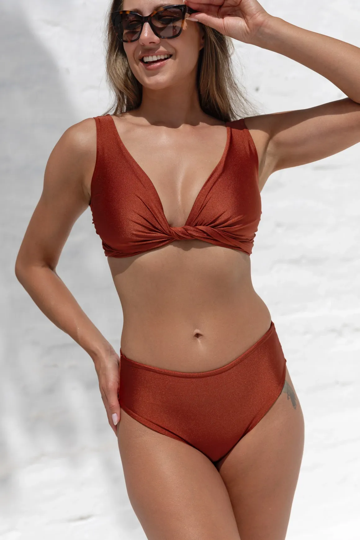 High waist Rust